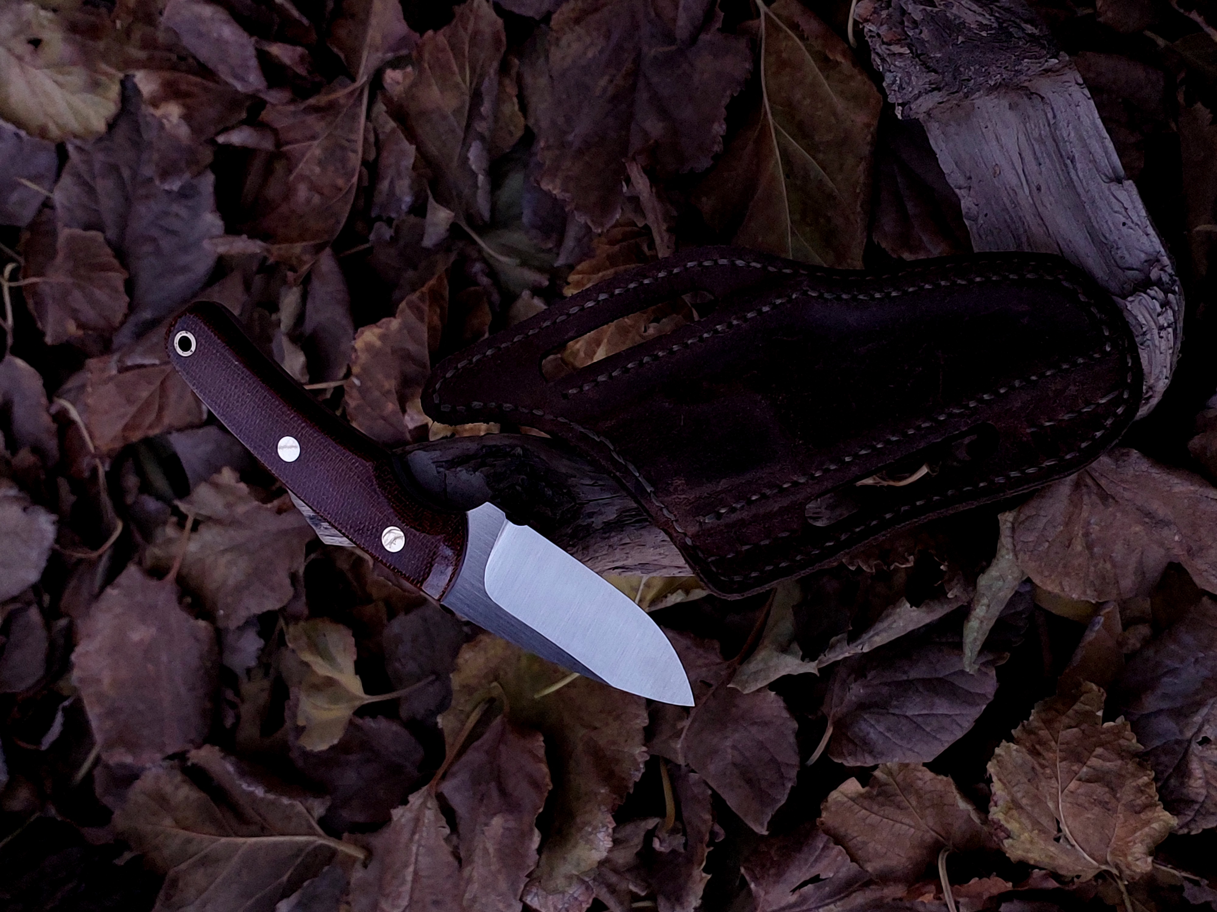 چاقوی نک نایف مدل سنجاب دسته میکارتا با غلاف چرم طبیعی